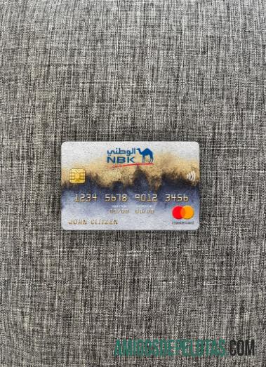 Frente Photolook do Banco Nacional do Kuwait Mastercard exemplo